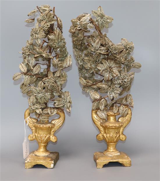 A pair of altar pieces height 43cm